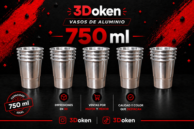 Vaso de Aluminio 750 mL - Impresión 3D