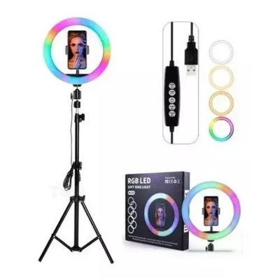 ARO LUZ LED RGB SELFIE 26CM + TRIPODE