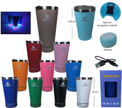 VASO TERMICO CON PARLANTE BT 473 ML