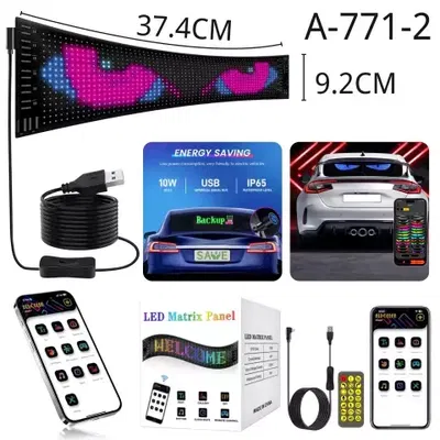 CARTEL LUMINOSO PARA AUTO PERSONALIZADO 37.4X9.2CM 
