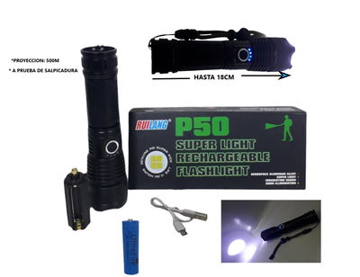 LINTERNA RUILANG RECARGABLE 1000 LUMEN ZOOM