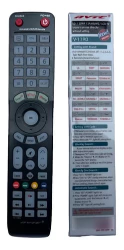 CONTROL REMOTO UNIVERSAL V1190