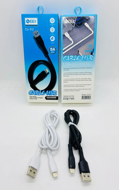 CABLE IBEK 5A USB A IPHONE EN CAJITA  