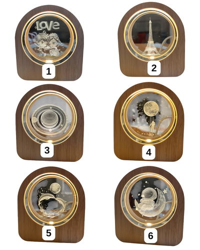 JW-2544 VELADOR ESFERA CRISTAL 3D 6CM DISEÑOS