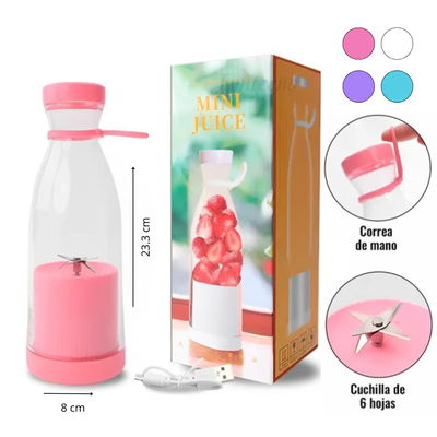 LICUADORA PORTATIL BOTELLA 420ML RECARGABLE