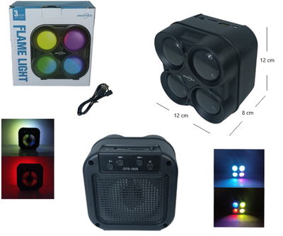 PARLANTE 3PLG C/ LUZ BLUETOOTH/FM/MP3