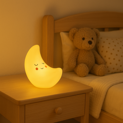 VELADOR INFANTIL LUNA A PILAS 