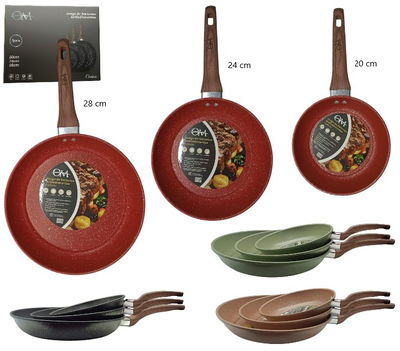 SET X3 SARTENES ANTIADHERENTE OM (SOLO COLOR ROJO)