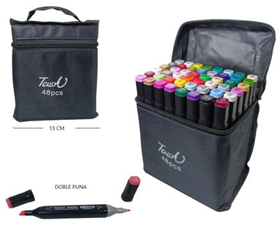 MARCADORES X48PCS DOBLE PUNTA