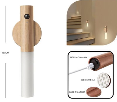 LAMPARA DE PARED LED RECARGABLE C/SENSOR