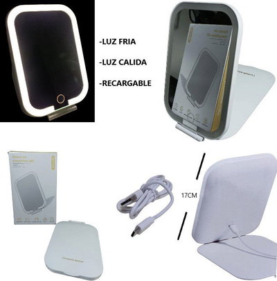 ESPEJO CON LUZ RECARGABLE