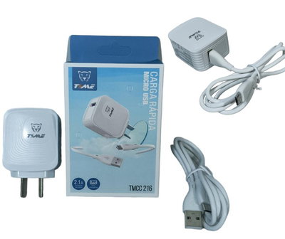 CARGADOR TIME V8 2.1A C/ CABLE DESMONTABLE