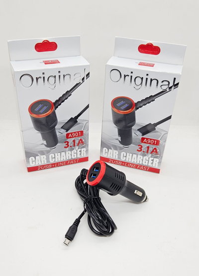 CARGADOR AUTO V8 3.1A + 2 USB