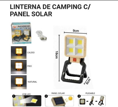 LINTERNA DE CAMPING C/PANEL SOLAR