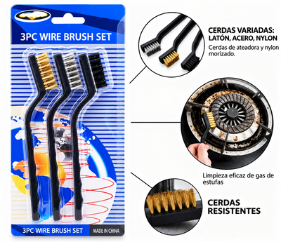 KIT X3 CEPILLO METALICO 