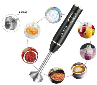 BATIDORA MINI PRIMER NEGRA ACERO 300W