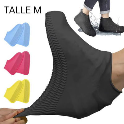 FUNDA DE SILICONA PARA CALZADO TALLE M (VA DE 35 AL 40, NEGRO Y GRIS)