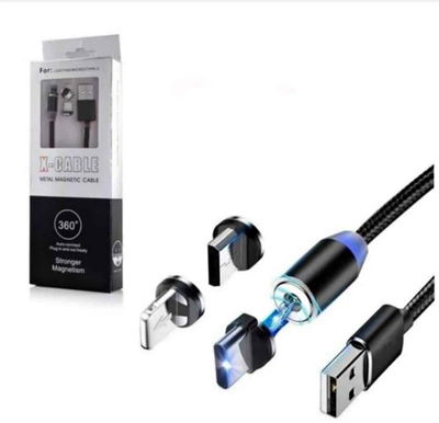 CABLE MALLADO MAGNETICO 3 EN 1 V8 TC IPH