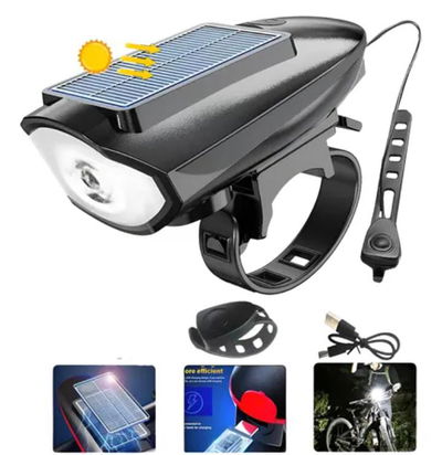 LUZ LED BICI C/ BOCINA RECARGABLE SOLAR