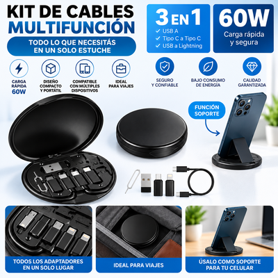 SET DE CABLE Y ADAPTADORES + SOPORTE