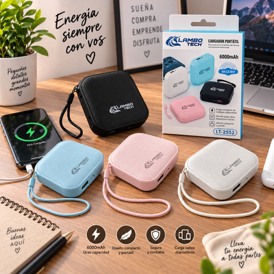 CARGADOR PORTATIL 6000MAH LAMBO TECH