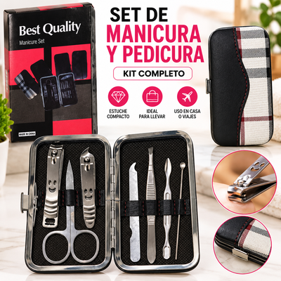 SET MANICURA PEDICURA C/ESTUCHE x7PCS