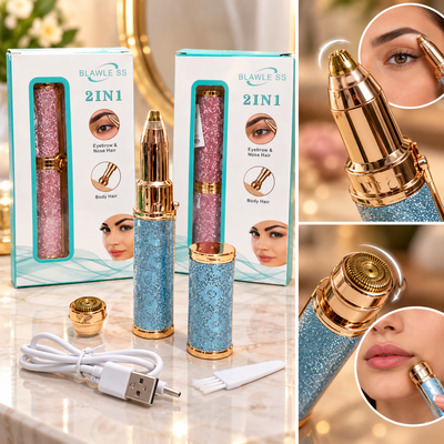 DEPILADORA FACIAL 2 EN 1 RECARGABLE ROSA/CELESTE