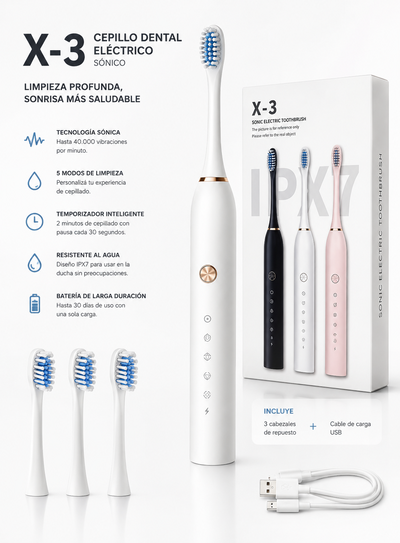 CEPILLO DE DIENTES X-3 CABEZALES RECARGABLE