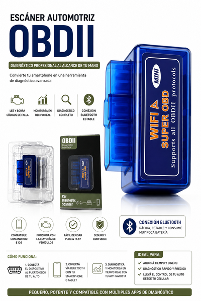 SCANNER DIAGNOSTICO AUTOMOTRIZ OBDI ELM 327 BLT