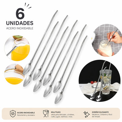 CUCHARA SET X6 PARA COCTEL 
