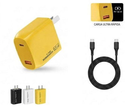 CARGADOR CARGA ULTRA RAPIDA USB QC 65W