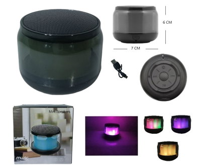 PARLANTE MINI BLUETOOTH C/LUZ COLORES