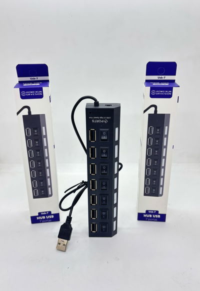 HUB USB 7 PUERTOS EN CAJA 