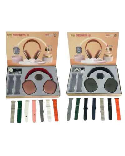 RELOJ SET SMART WATCH Y AURICULAR P9 SERIES9 7 MALLAS