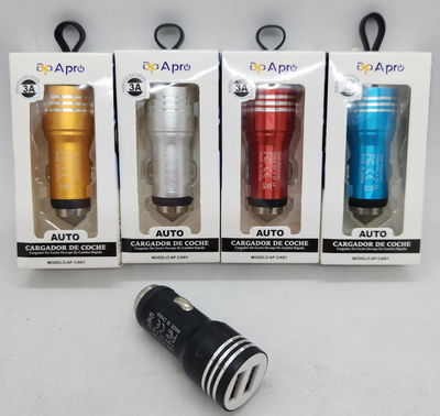 CARGADOR AUTO APRO 2 USB 12V
