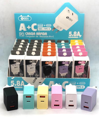 CABEZAL TIPO C + USB 5.8 IBEK COLORES