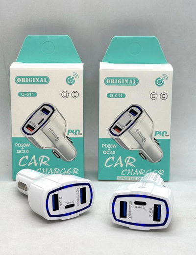 CARGADOR 12V AUTO 2USB + TC