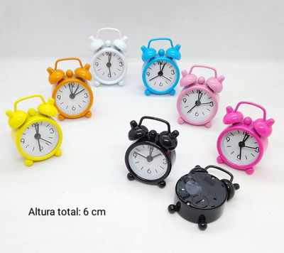 RELOJ DESPERTADOR REDONDO CHICO COLORES METAL