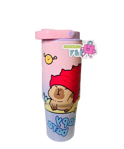 VASO TERMICO CON MANIJA CAPIBARA 