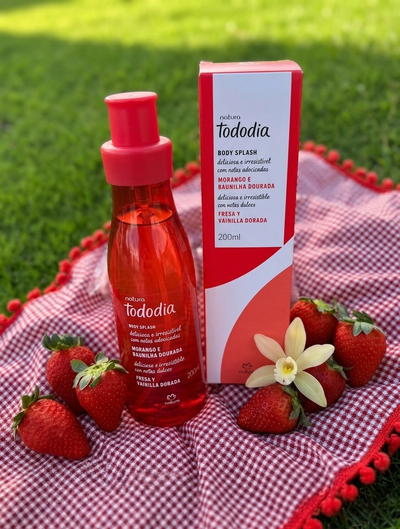 Body splash Fresa y vainilla dorada femenino