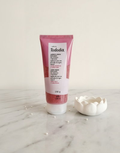 Jabon liquido corporal exfoliante Mora roja y jabuticaba
