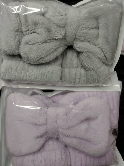 Set skincare vincha + 2 muñequeras