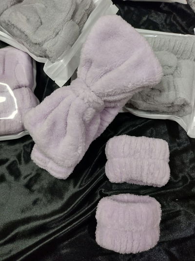 Set skincare vincha + 2 muñequeras