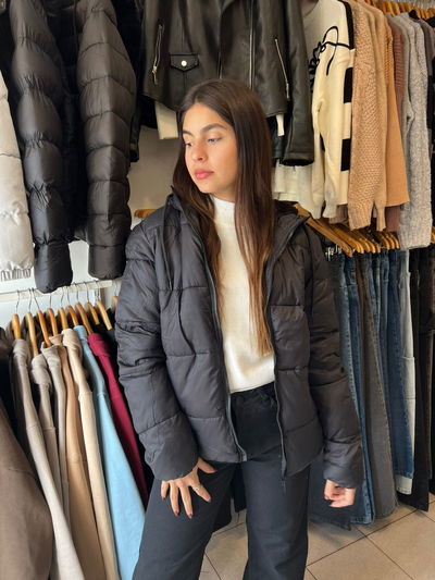 Campera c/peluche negra