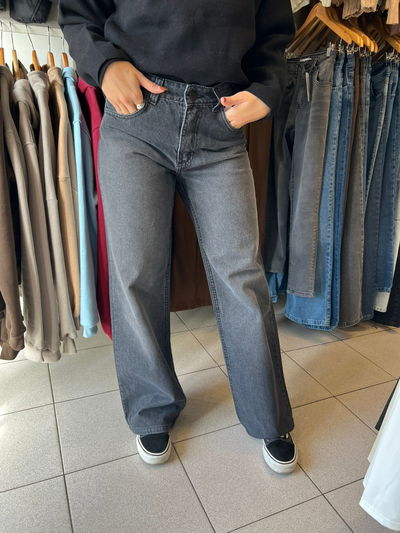 Jean wide leg gris oscuro
