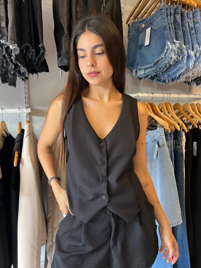 Chaleco sastrero negro