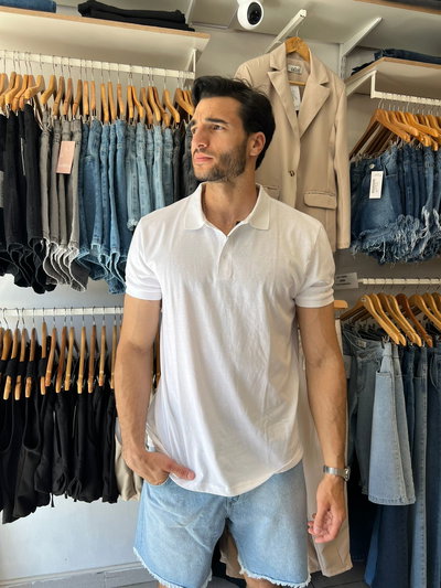 Chomba blanca de algodon