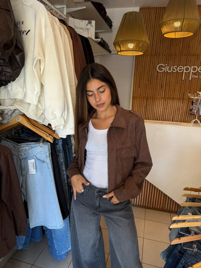 Campera gamuzada marron 