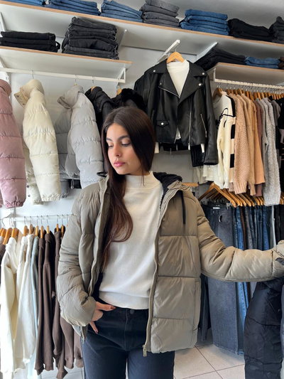 Campera inflable verde c/ peluche