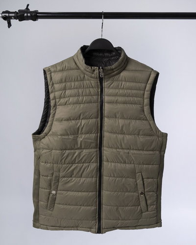 chaleco reversible verde c/ negro